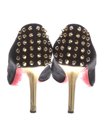 Christian Louboutin Spike Accents Suede Pumps