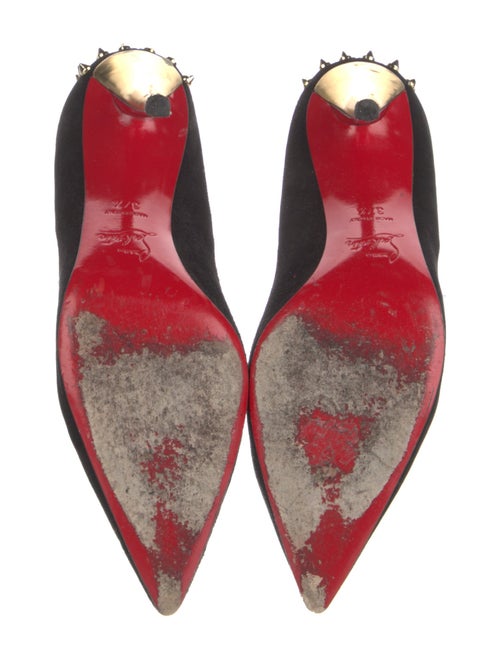 Christian Louboutin Spike Accents Suede Pumps