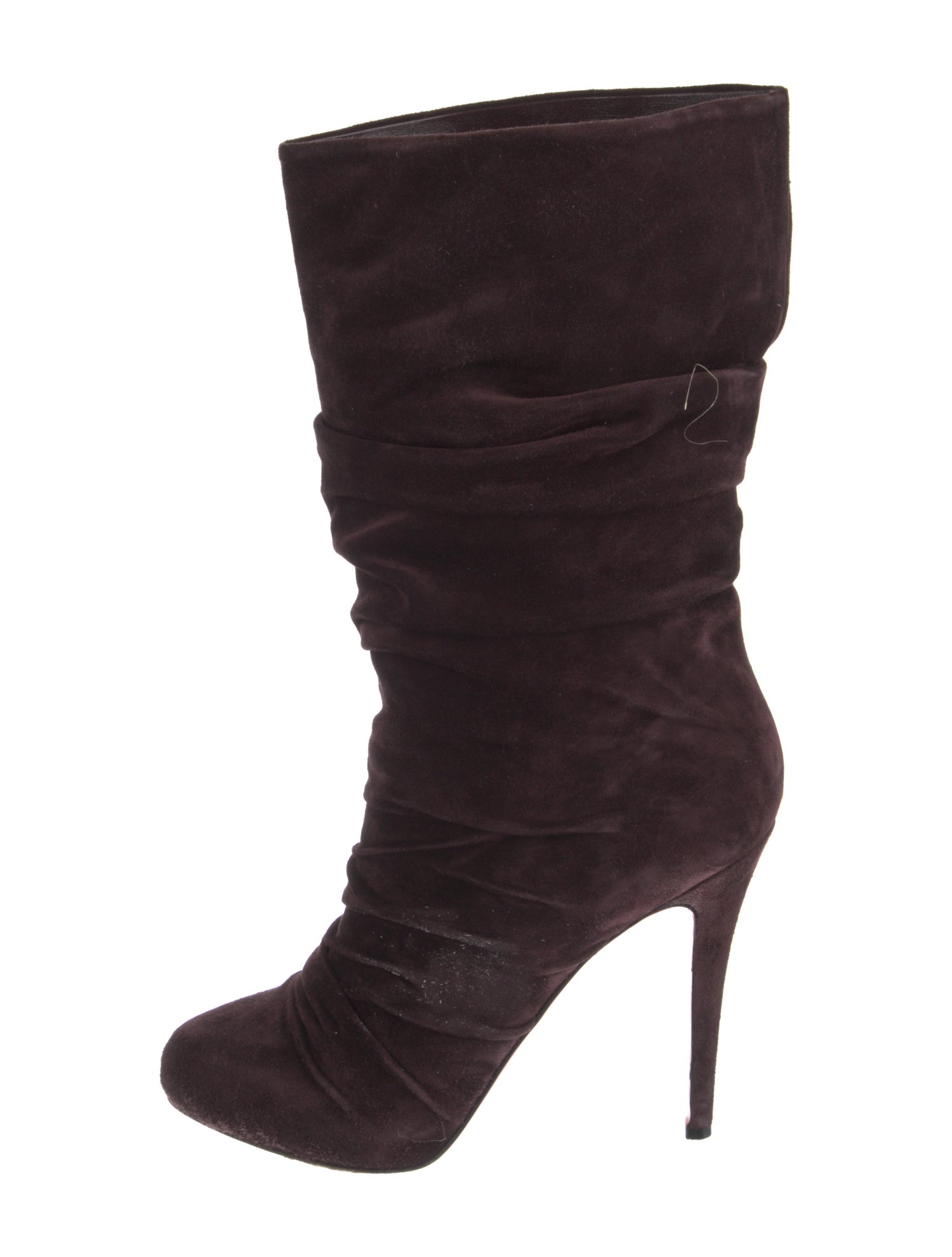 Christian Louboutin Suede Pleated Accents Slouch Boots