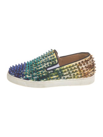 Christian Louboutin Spike Accents Canvas Sneakers