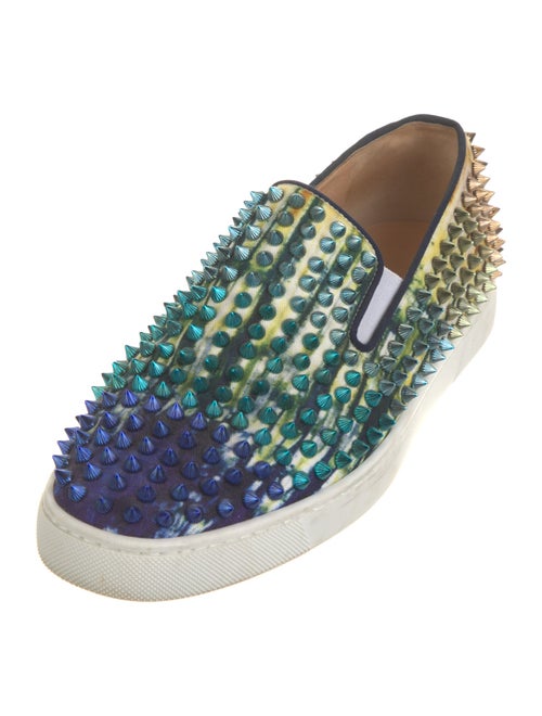 Christian Louboutin Spike Accents Canvas Sneakers