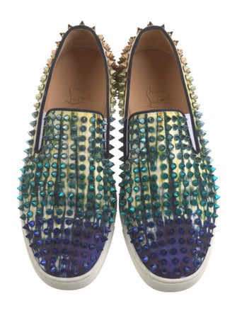 Christian Louboutin Spike Accents Canvas Sneakers