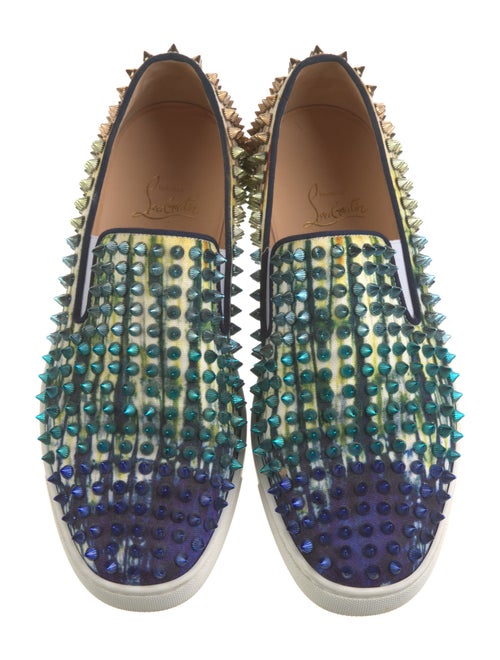 Christian Louboutin Spike Accents Canvas Sneakers