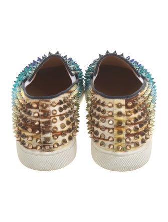 Christian Louboutin Spike Accents Canvas Sneakers