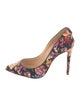 Christian Louboutin Leather Floral Print Pumps