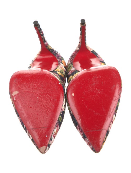 Christian Louboutin Leather Floral Print Pumps