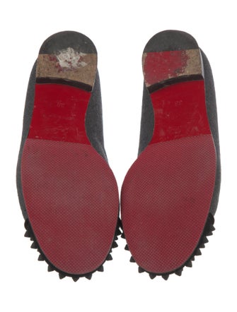 Christian Louboutin Spike Accents Wool Loafers