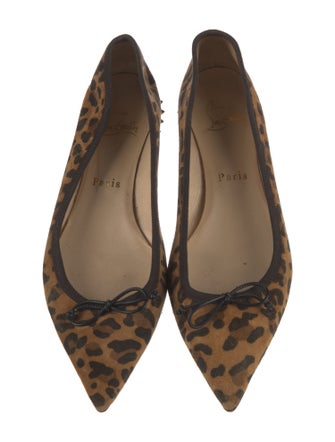 Christian Louboutin Spike Accents Suede Ballet Flats