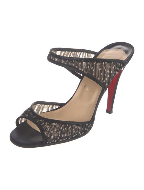 Christian Louboutin Mesh Polka Dot Print Slides