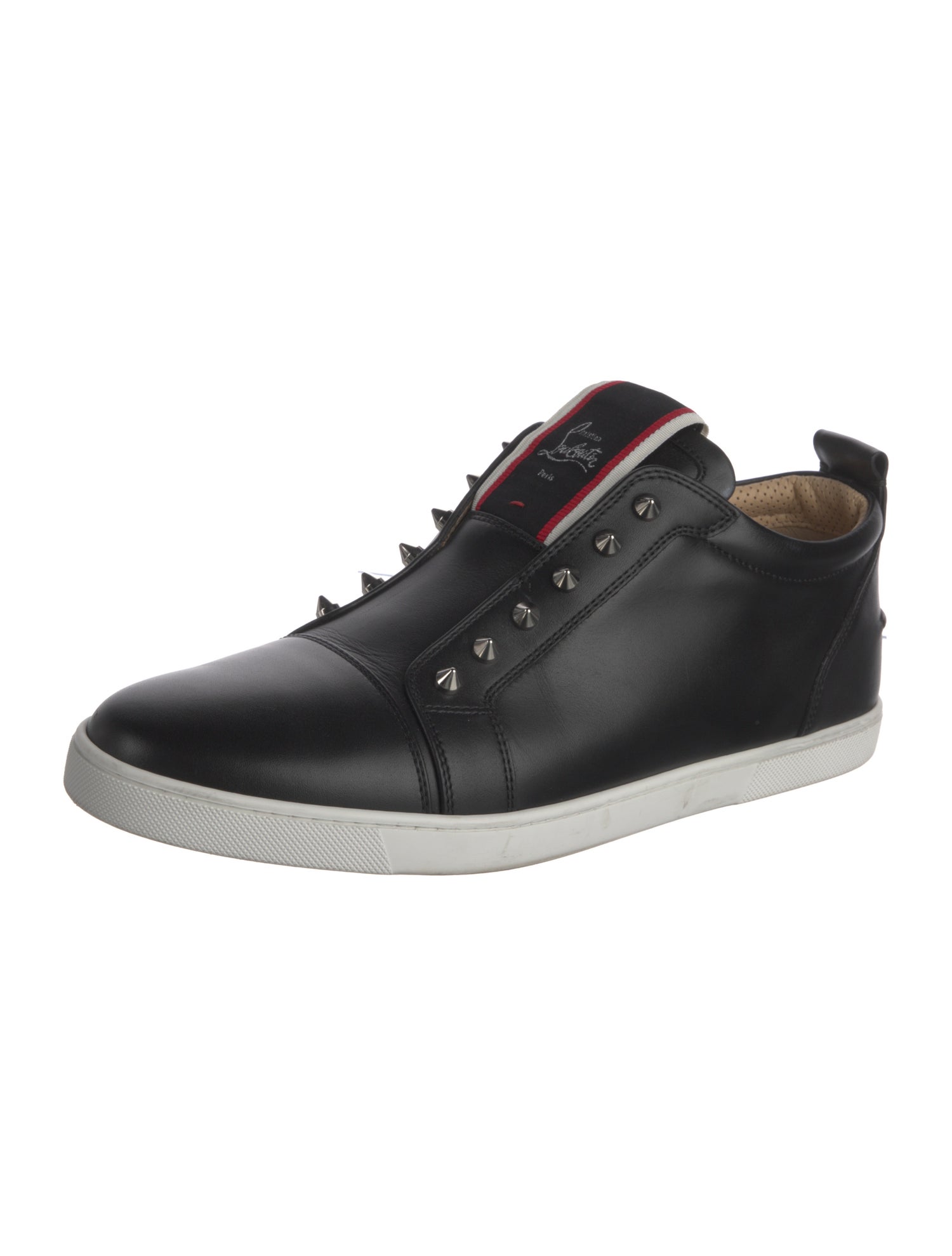 Christian Louboutin Spike Accents Leather Sneakers