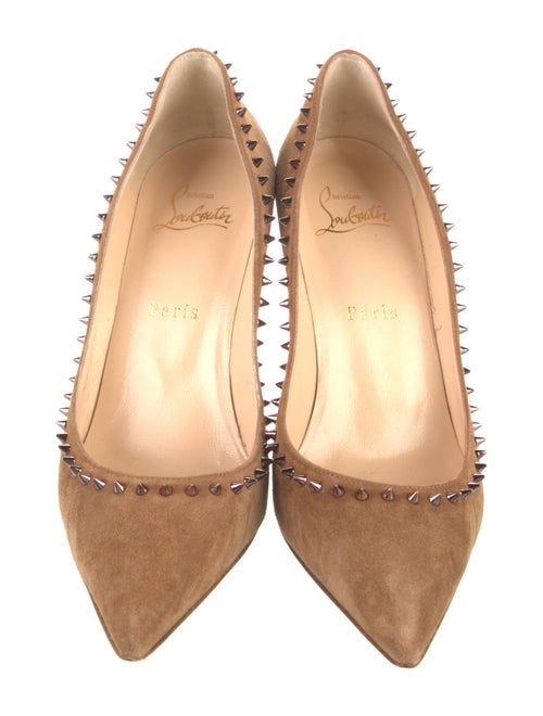 Christian Louboutin Spike Accents Suede Pumps