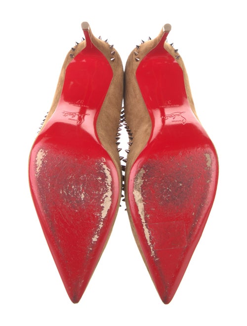 Christian Louboutin Spike Accents Suede Pumps
