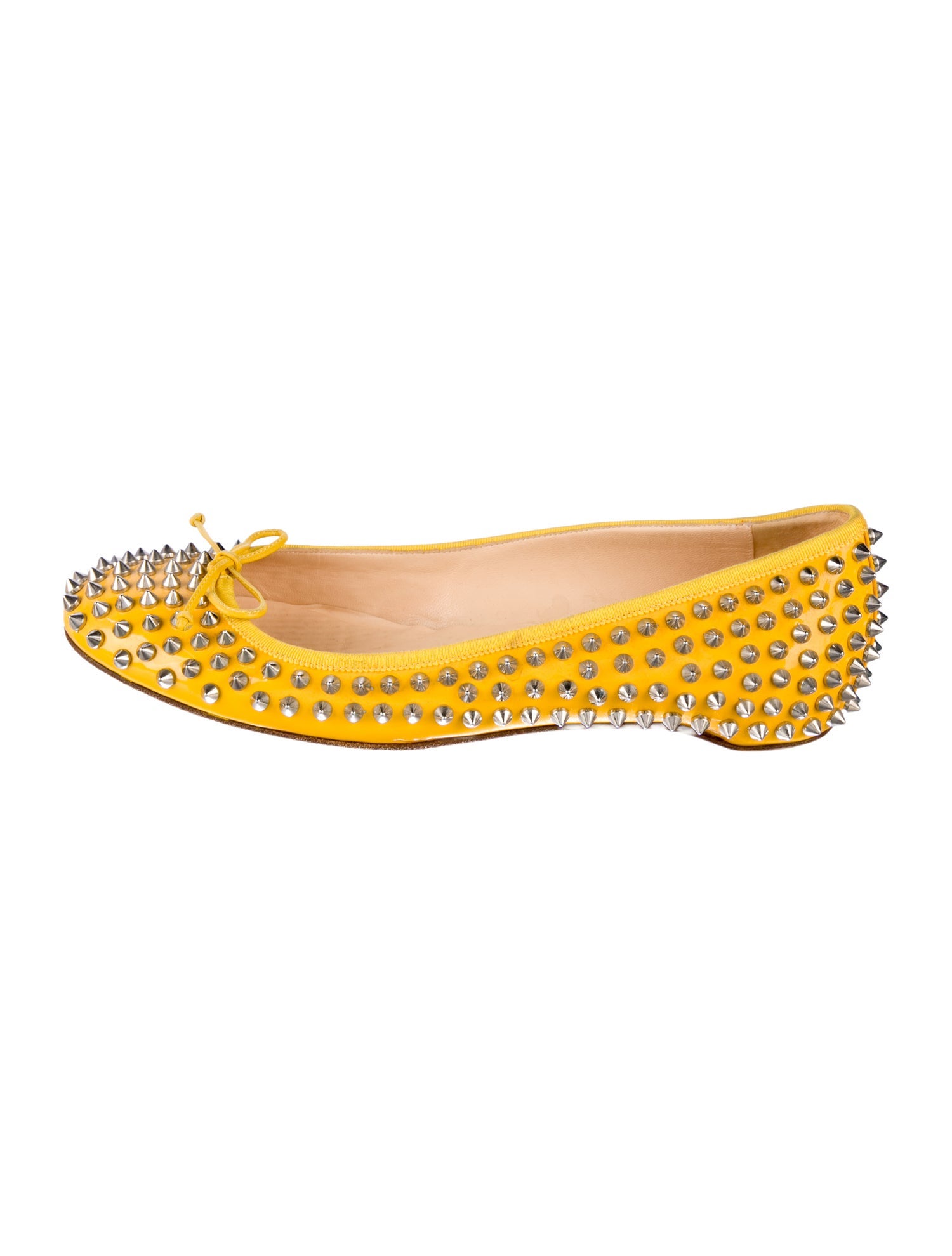 Christian Louboutin Spike Accents Patent Leather Ballet Flats