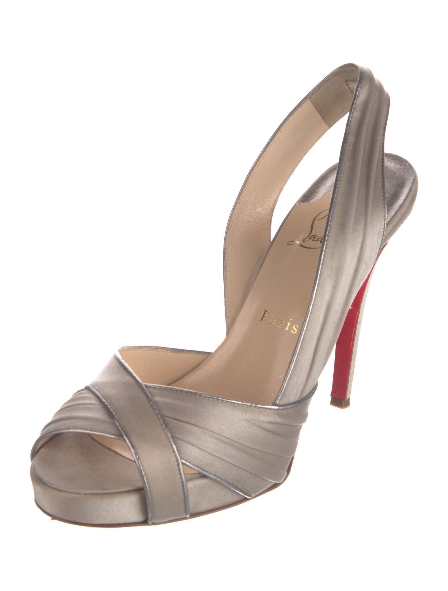 Christian Louboutin Satin Slingback Sandals