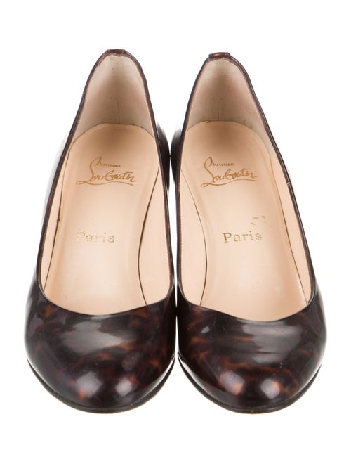 Christian Louboutin Patent Leather Animal Print Pumps