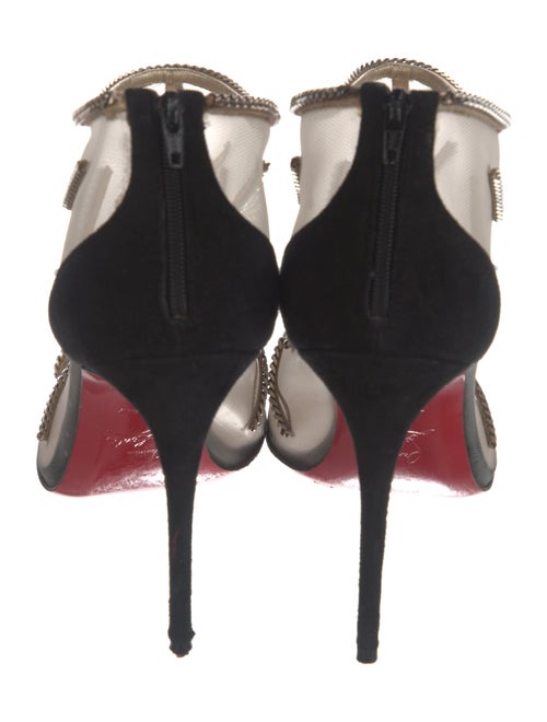 Christian Louboutin Mesh Colorblock Pattern Lace-Up Boots