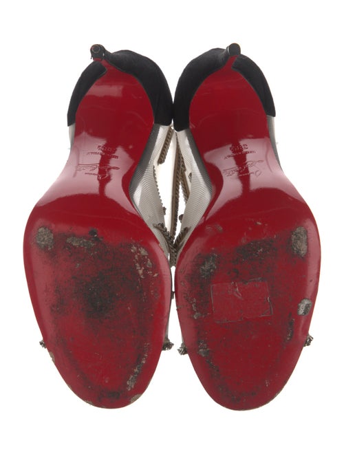 Christian Louboutin Mesh Colorblock Pattern Lace-Up Boots