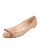 Christian Louboutin Leather Bow Accents Ballet Flats
