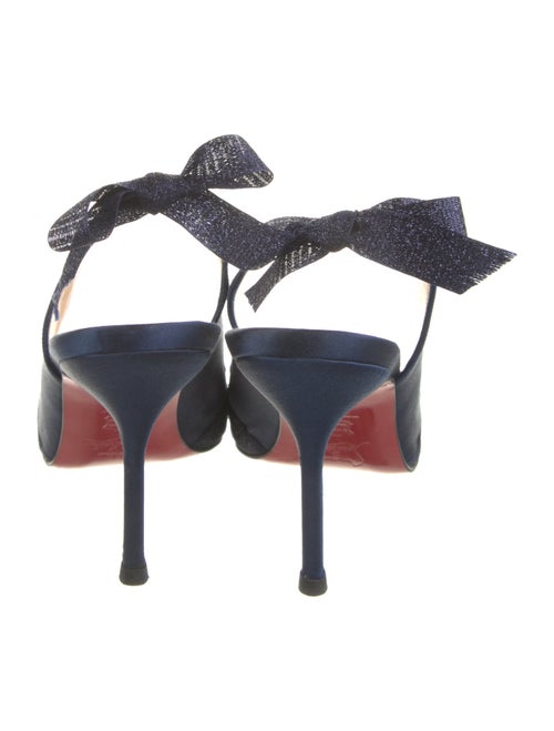Christian Louboutin Satin Glitter Accents Slingback Sandals