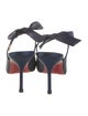 Christian Louboutin Satin Glitter Accents Slingback Sandals