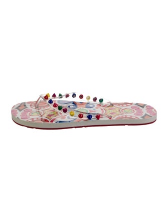 Christian Louboutin Spike Accents Rubber Flip Flops