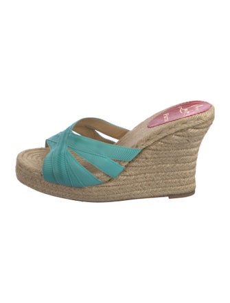 Christian Louboutin Jute Grosgrain Trim Espadrilles