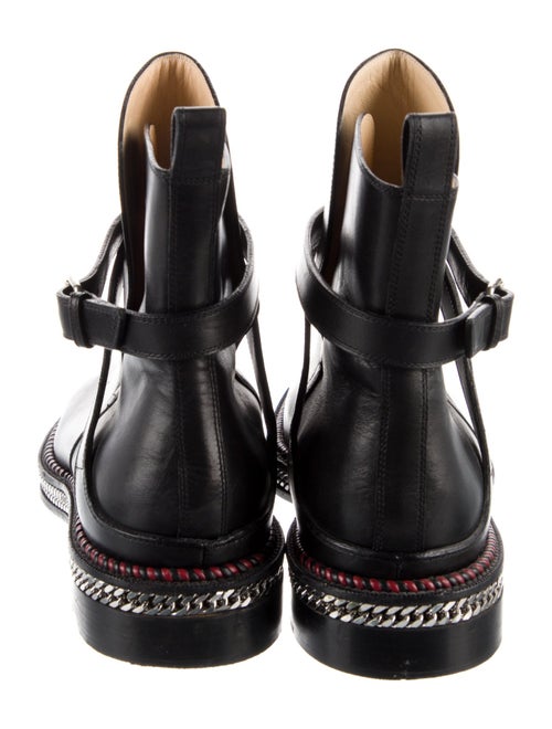 Christian Louboutin Leather Chain-Link Accents Chelsea Boots