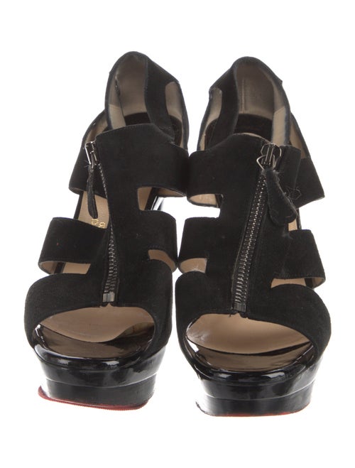 Christian Louboutin Suede Cutout Accent Gladiator Sandals