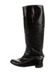 Christian Louboutin Chain-Link Accent Leather Riding Boots