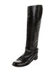 Christian Louboutin Chain-Link Accent Leather Riding Boots