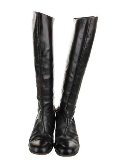 Christian Louboutin Chain-Link Accent Leather Riding Boots