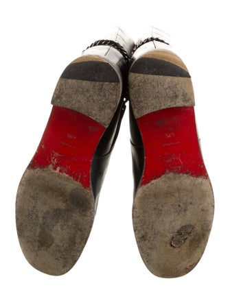 Christian Louboutin Chain-Link Accent Leather Riding Boots