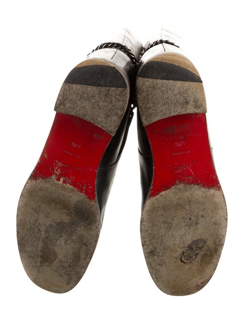 Christian Louboutin Chain-Link Accent Leather Riding Boots