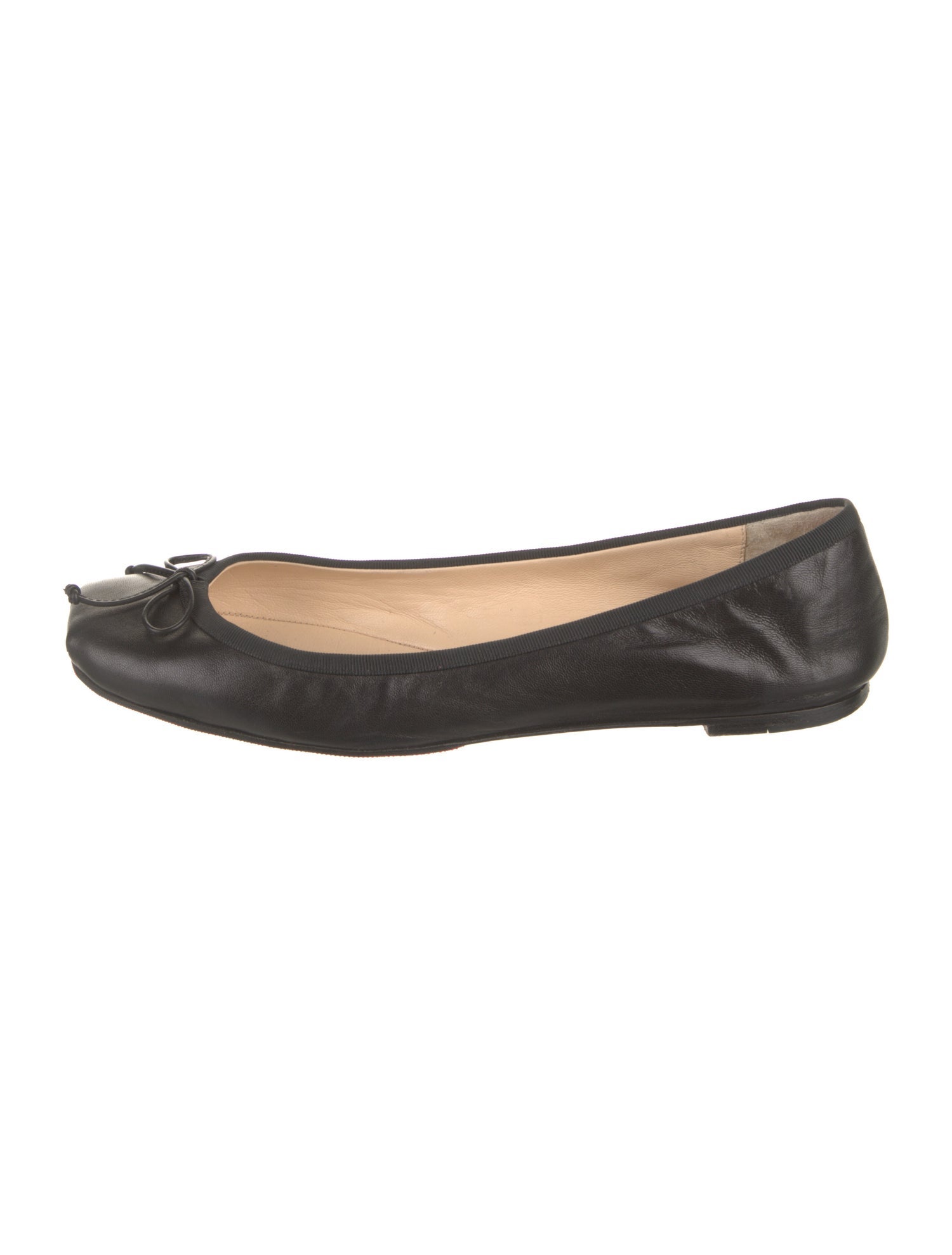 Christian Louboutin Leather Bow Accents Ballet Flats