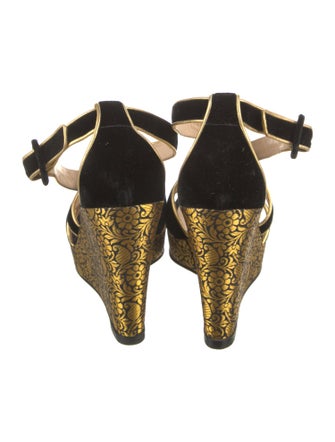 Christian Louboutin Velvet Leather Trim Embellishment Espadrilles