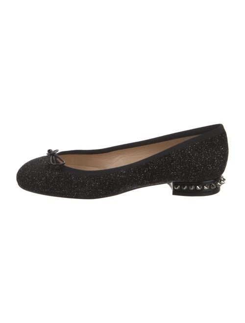 Christian Louboutin Spike Accents Glitter Ballet Flats