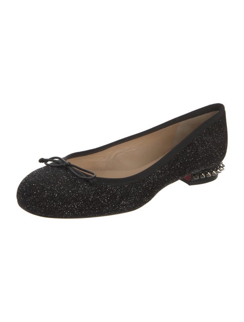 Christian Louboutin Spike Accents Glitter Ballet Flats