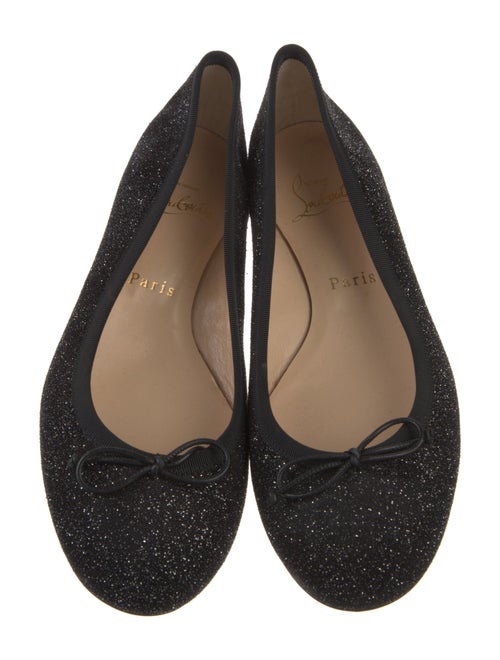 Christian Louboutin Spike Accents Glitter Ballet Flats