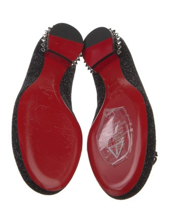 Christian Louboutin Spike Accents Glitter Ballet Flats