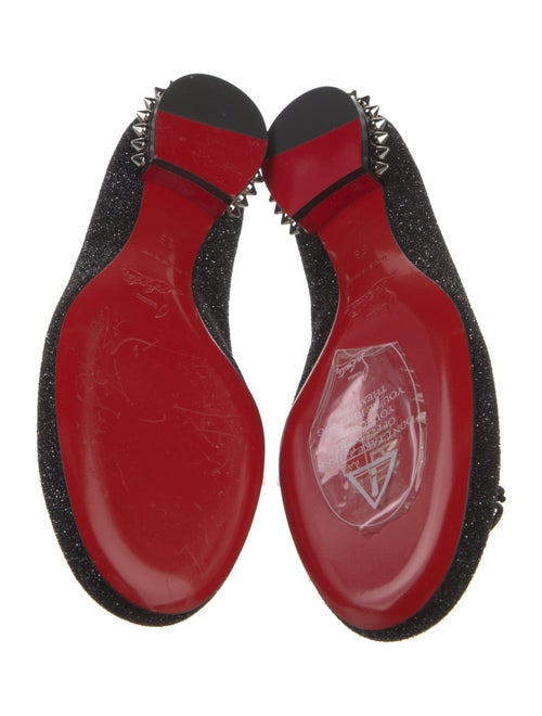 Christian Louboutin Spike Accents Glitter Ballet Flats