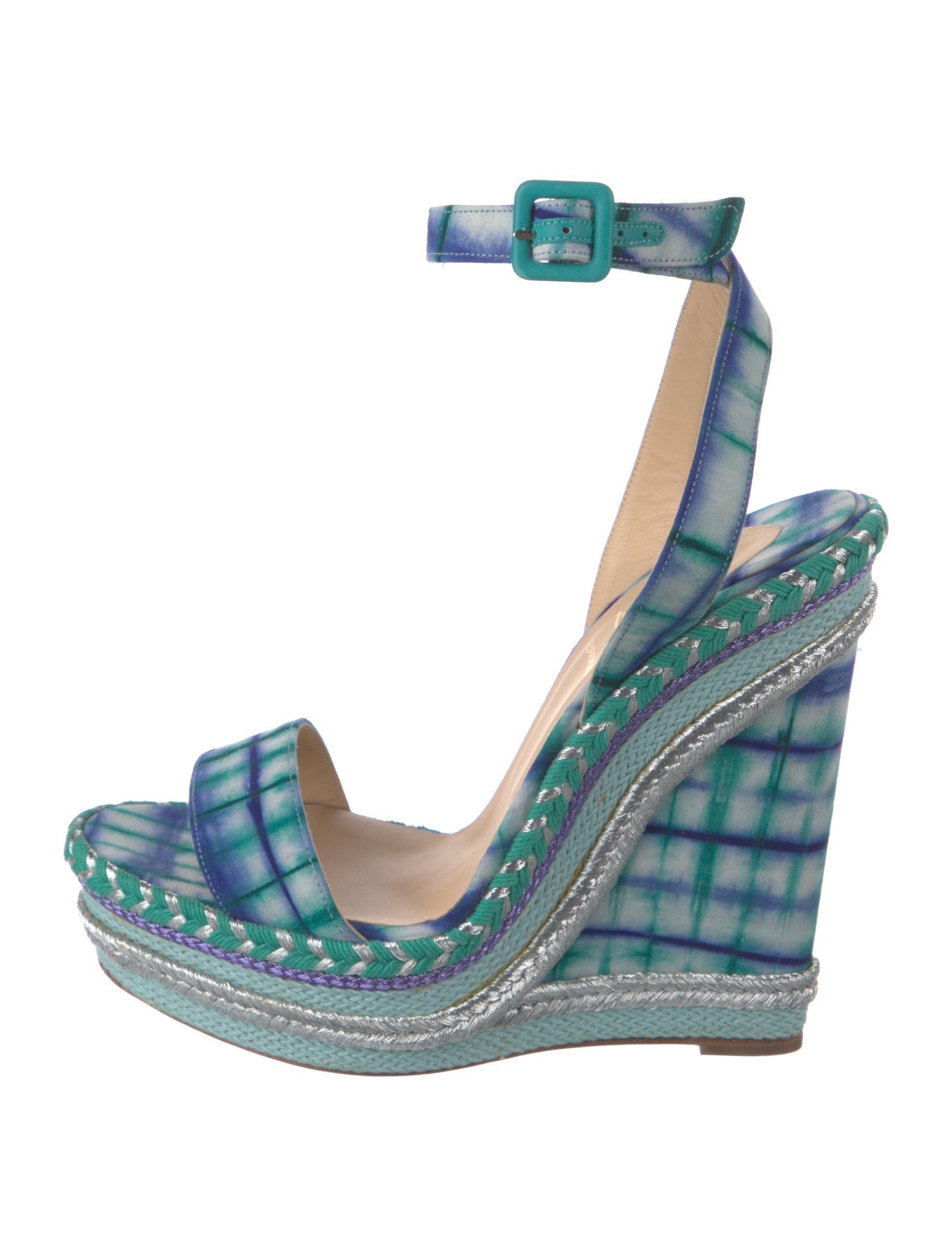 Christian Louboutin Tie-Dye Print Braided Accents Espadrilles