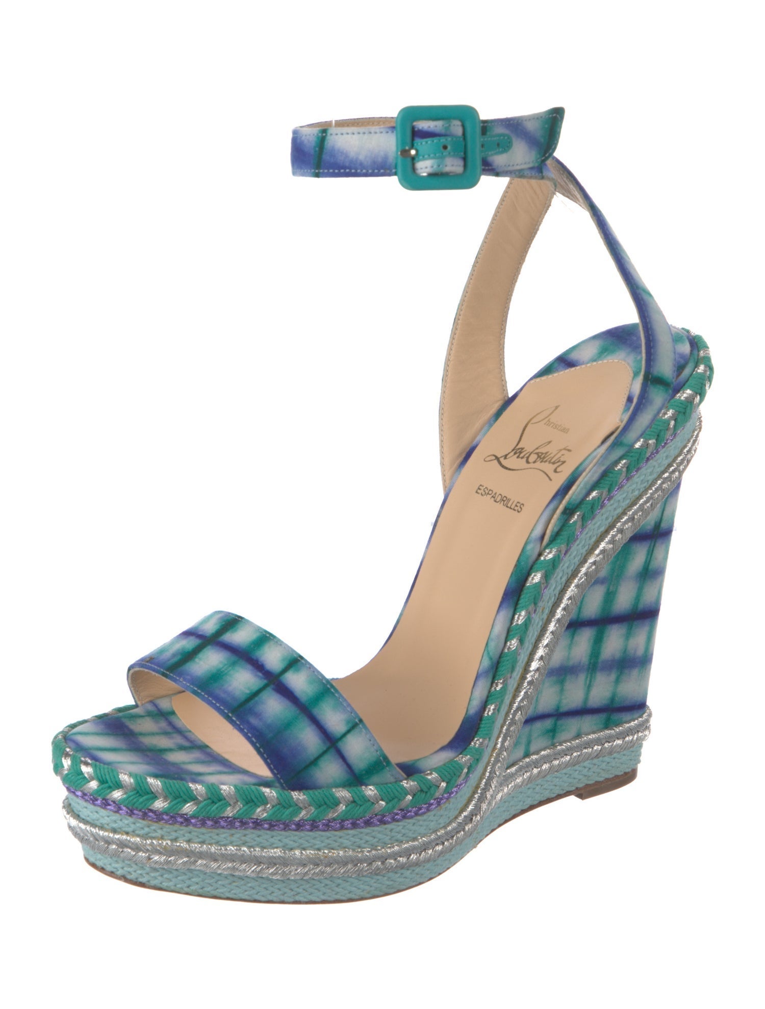Christian Louboutin Tie-Dye Print Braided Accents Espadrilles