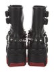 Christian Louboutin Leather Studded Accents Combat Boots