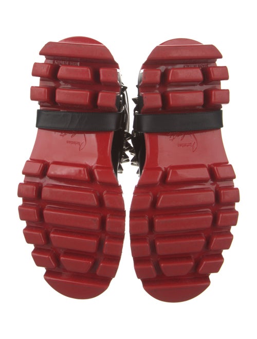 Christian Louboutin Leather Studded Accents Combat Boots