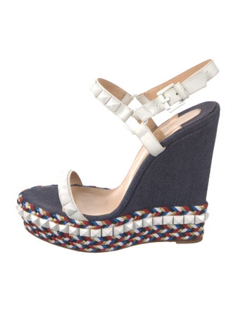 Christian Louboutin Rockstud Spike Denim Espadrilles