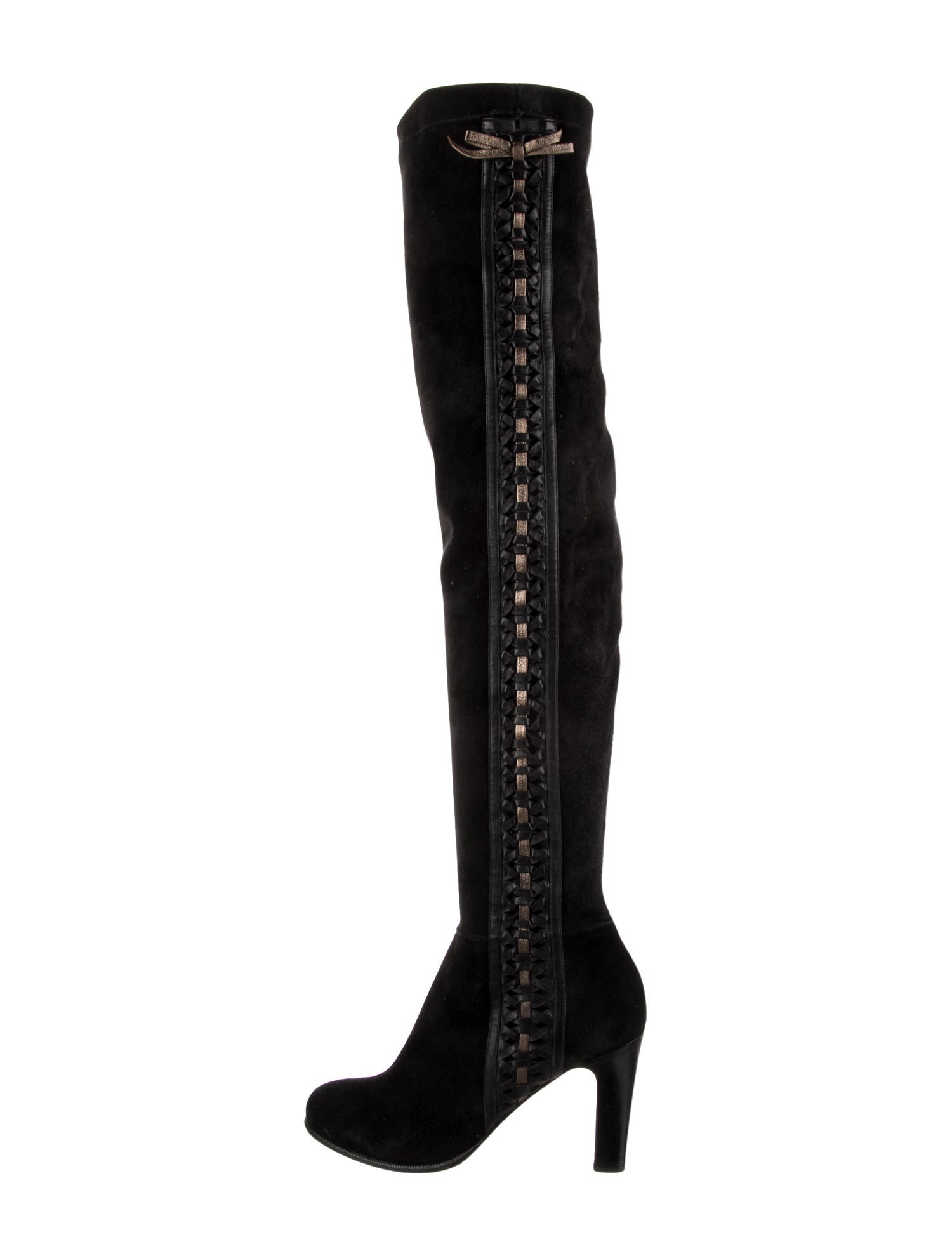 Christian Louboutin Suede Whipstitch Trim Sock Boots