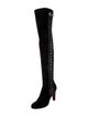 Christian Louboutin Suede Whipstitch Trim Sock Boots