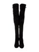 Christian Louboutin Suede Whipstitch Trim Sock Boots