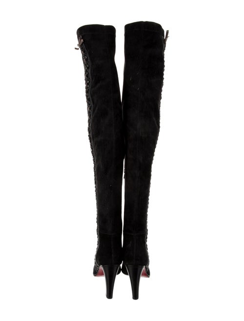 Christian Louboutin Suede Whipstitch Trim Sock Boots