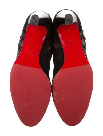 Christian Louboutin Suede Whipstitch Trim Sock Boots